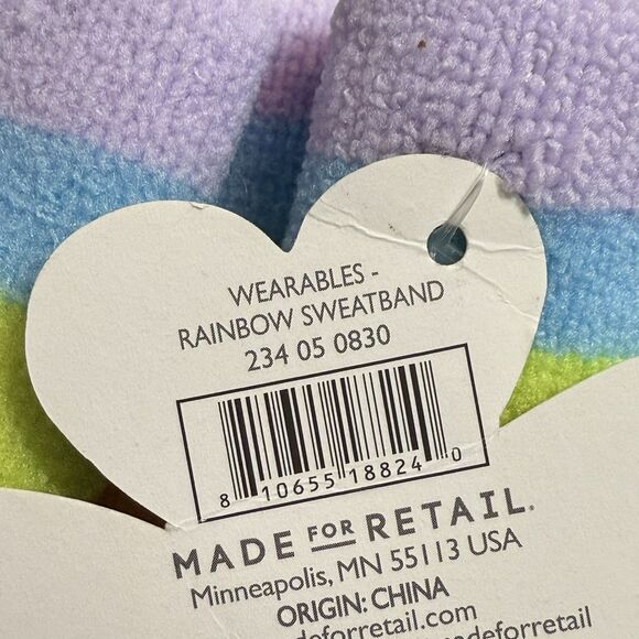 St Patrick's Day Rainbow Striped Headband and Wristband Set NEW! - Picture 4 of 5